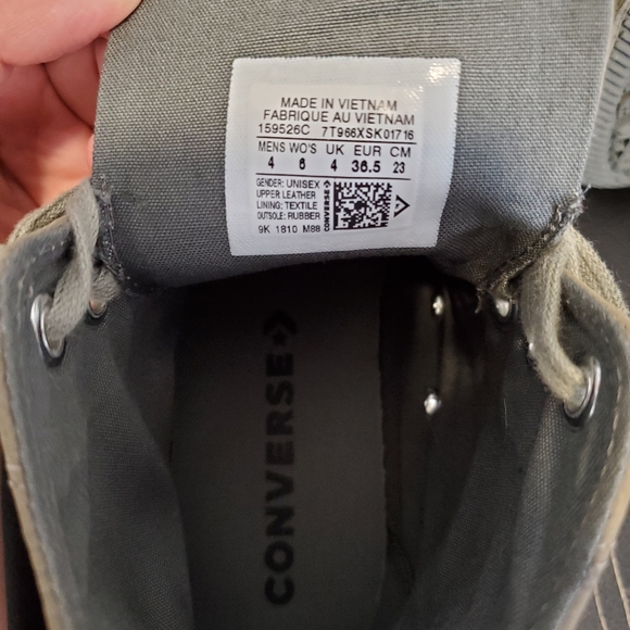 Converse Unisex Chuck Taylor All Star Leather Hi Top Shoes Dark Stucco - Picture 5 of 7